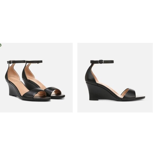 NWOB Naturalizer Black Vera Wedge Sandal Size 9 - Picture 1 of 9